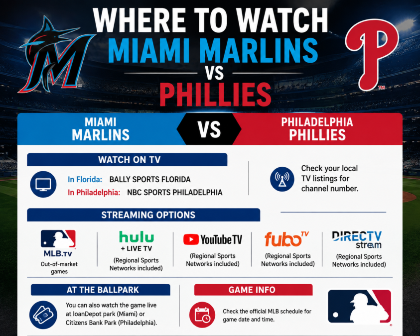 Where to Watch Miami Marlins vs Phillies